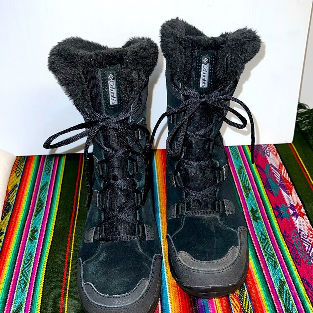 Columbia Black leather waterproof snow boots 2